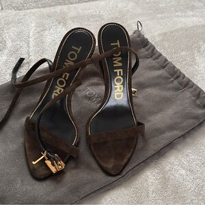 Tom Ford Dark Brown Strappy Heels